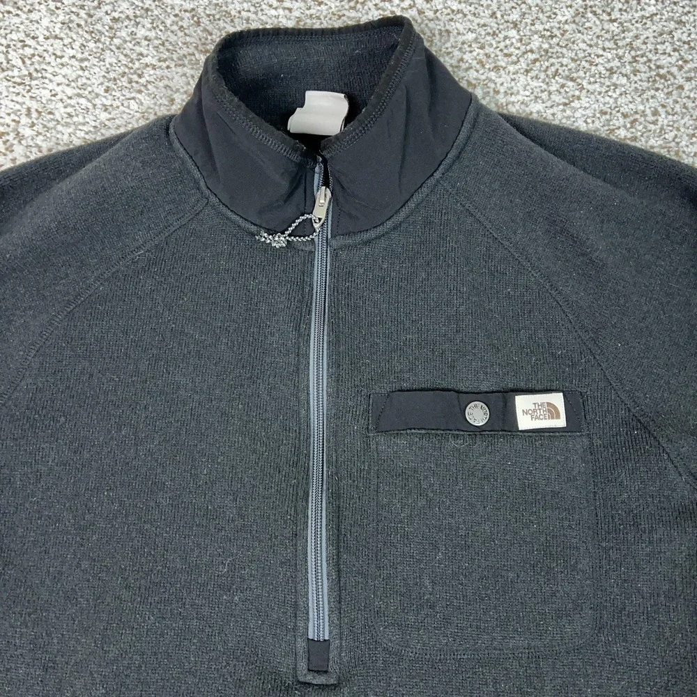 North Face Sweater Mens Medium Black Quarter Zip Pullover‎ Gordon Lyons 1/4 Gorp
